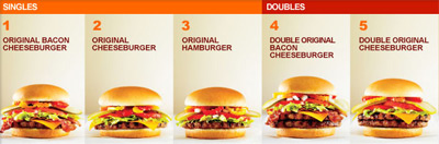 Harvey's menu